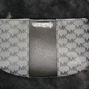 Michael Kors Black and Gray Belt Bag with Monogram Design